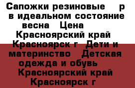 Сапожки резиновые 30 р. в идеальном состояние  весна › Цена ­ 300 - Красноярский край, Красноярск г. Дети и материнство » Детская одежда и обувь   . Красноярский край,Красноярск г.